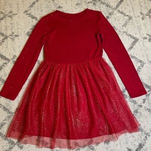 Gorgeous girls Cat & Jack red tulle, semi fluffy dress size small 6-6x